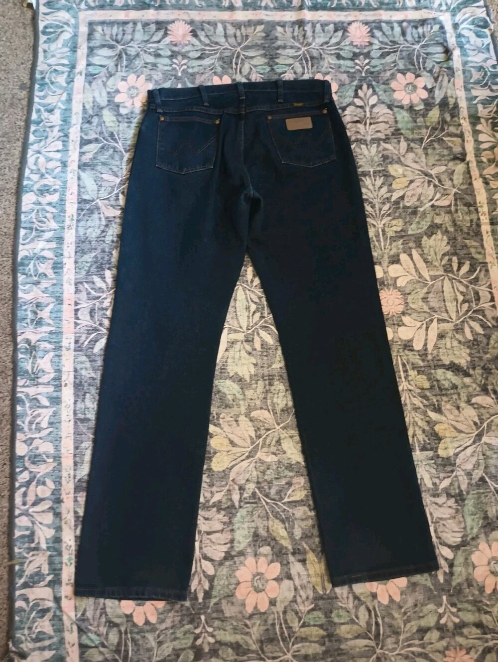 Wrangler Mens Cowboy Cut Original Jeans 34 X 34 Dark Western Rancher Country